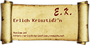 Erlich Krisztián névjegykártya